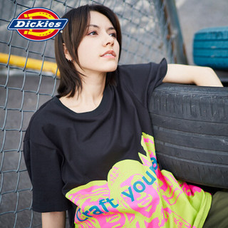 Dickies×赵明 联名合作款 创意印花情侣短袖T恤男 DK007119 黑色 XXL