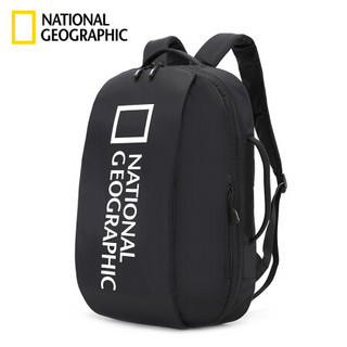国家地理NATIONAL GEOGRAPHIC背包公文包新款两用双肩包大容量男女大学生电脑背包 黑色