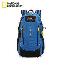 国家地理NATIONAL GEOGRAPHIC背包双肩包休闲旅行轻便防雨背包多功能大容量户外登山包 蓝色