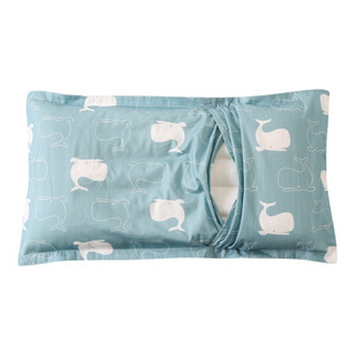 南极人（Nanjiren）儿童枕头学生幼儿园宝宝决明子枕芯棉枕套-蓝色白鲸55*32*5cm