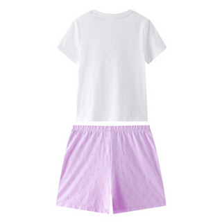 安奈儿童装女童家居服套装夏季2020新款少女心十足薄款睡衣两件套甜淡紫