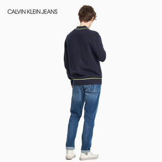 CK JEANS 2020秋冬新款男装 棒球领长袖针织开衫 J315772 CHW-藏蓝色 L