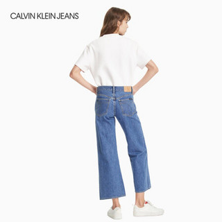 CK JEANS 2020秋冬款女装 时尚纯棉阔腿版休闲牛仔裤 J215103 1AA-蓝色 28