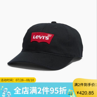 Levi's李维斯帽子男帽棒球帽可调节鸭舌帽380210056 BLACK One Size