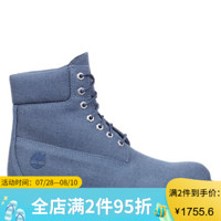 Timberland添柏岚男鞋靴子马丁靴6英寸帆布短靴A1LWM270 NAVY 8.5M/42