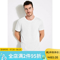 GUESS盖尔斯男款圆领针织短袖纯色简洁时尚T恤M64P57R40C0 pure white xl