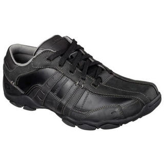 SKECHERS斯凯奇男鞋运动鞋休闲鞋缓震皮质低帮62607 BLACK 7.5