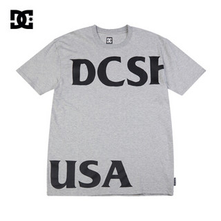 DCSHOES 2020春夏新款宽松LOGO印花男士圆领短袖T恤GDYZT20124 灰夹色 M