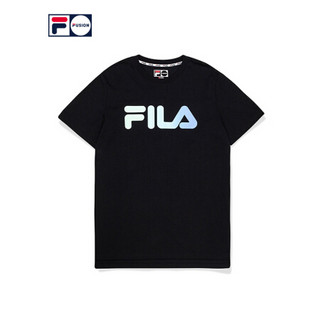 FILA FUSION 斐乐男子短袖T恤 2020夏季新款时尚潮流简约LOGO短T 深黑-BK 175/96A/L