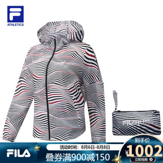 FILA ATHLETICS 斐乐女子梭织连帽外套 2020夏季新款运动外套薄 玉石白/匹印-WT 160/80A/S