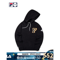 FILA FUSION斐乐男子卫衣2020秋季新款时尚运动针织连帽卫衣男 深黑-BK 165/88A/S