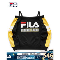 FILA FUSION 斐乐女子长袖T恤 2020秋季新款运动时尚inst恤潮 深黑-BK（宽松版型，建议拍小一码） 170/88A/L