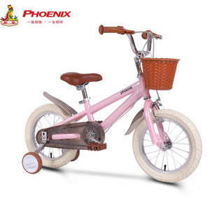 凤凰（Phoenix）宝宝童车自行车3-8岁男女小孩子玩具破风轮幼儿园单车英伦  16英寸粉色