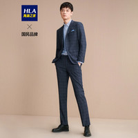 HLA海澜之家经典格纹西服礼服套装2020秋季商务正装套西男HTXAD1Q002B中灰格纹(02)175/92A (48A) cz