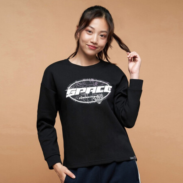 商品361度女装2019冬季长袖薄卫衣百搭运动服 基础黑 s