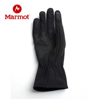 Marmot 土拨鼠 运动滑雪保暖可触屏防风加厚M1软壳手套男女情侣款户外 黑色-灰色1087 S
