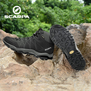 SCARPA 莫林加强版中帮徒步鞋男户外作战靴GTX防水防滑登山鞋 亚楦抓地减震户外鞋 63050-201-黑色-男款 40.5