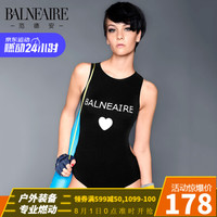 范德安（BALNEAIRE） 泳衣女 连体保守专业运动游泳衣 性感露背显瘦沙滩度假泳装 蓝色 XL