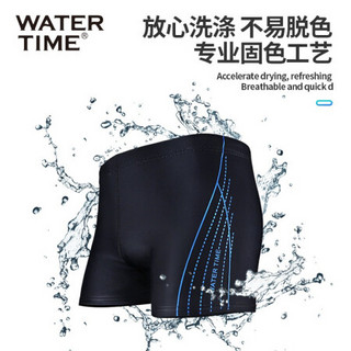 WATERTIME泳裤男平角专业训练游泳裤防尴尬宽松速干温泉泳衣男 深灰色 XXL