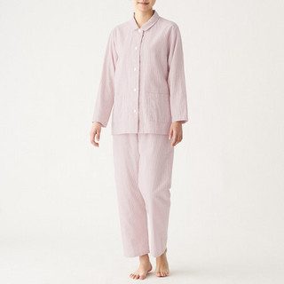 MUJI 无印良品 女士睡衣套装 FDA01C0S 粉红色条纹 M