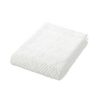 MUJI 棉绒提花织 浴巾·中厚型 毛巾 毛巾纯棉 本白色 70x140cm