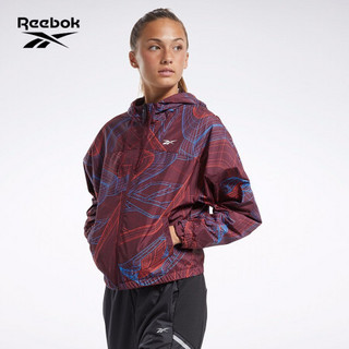 Reebok锐步 运动健身 WOR AOP WB 女子 防风衣 GE1913 GE1914_棕红色 A/S