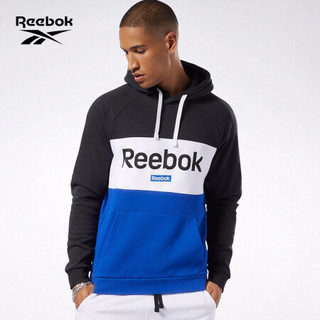 Reebok锐步 运动健身TE Big Logo OTH Hoodie男子连帽卫衣EJ9866 EJ9866_黑色/白色/蓝色 A/M