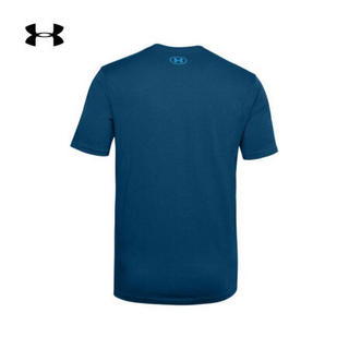 安德玛官方UA Big Logo男子运动短袖T恤Under Armour1357159 蓝色581 XL