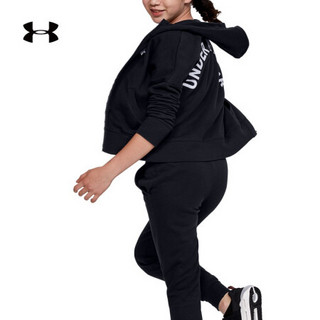 安德玛官方UA Rival女童运动拉链外套Under Armour1343621 黑色001 童S