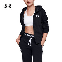 安德玛官方UA Rival女童运动拉链外套Under Armour1343621 黑色001 童S