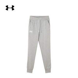 安德玛官方UA Rival Terry女童运动长裤Under Armour1353165 灰色011 童S