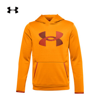 安德玛官方UA Big Logo男童抓绒运动连帽卫衣Under Armour1357577 橙色880 童S