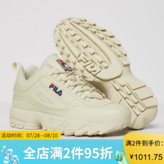 Fila斐乐Men's Disruptor 2 No-Sew纯色系带男士休闲鞋1FM00693 920 7.5