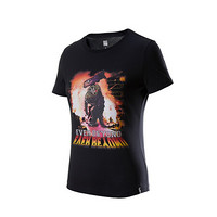 【WWE联名】必迈（bmai）跑步文化短袖19新款夏季女士透气半袖圆领休闲运动T恤 兽痕黑 XL