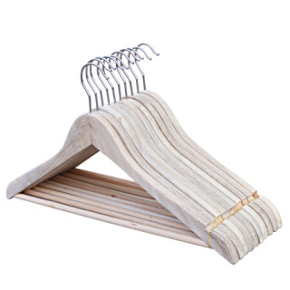 访客 实木衣架衣服架子挂衣架衣柜木质衣服撑家用复古木头衣架 【10只装】香樟木衣架