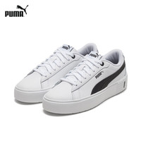 PUMA 彪马 官方 新款女子厚底休闲鞋 SMASH PLATFORM 373035 白-黑色 02 35.5