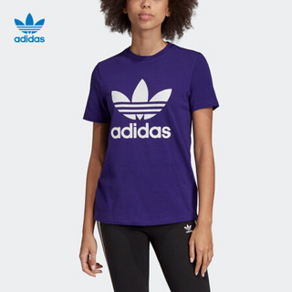 阿迪达斯官网adidas 三叶草 TREFOIL TEE女装经典运动圆领套头短袖T恤ED7497 如图 36