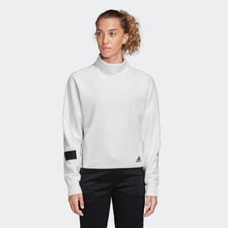 阿迪达斯官网 adidas CREW HIGH NECK 女装运动型格套头衫FR5978 白色/黑色 A/2XL(175/100A)