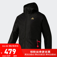 阿迪达斯官网 DP-INS JKT CNY男装冬季户外运动棉服夹克外套FT8912 黑色 A/2XL(185/108A)