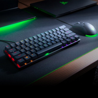 RAZER 雷蛇 猎魂光蛛 迷你版 61键 有线机械键盘 黑色 雷蛇紫轴（段落光轴） RGB