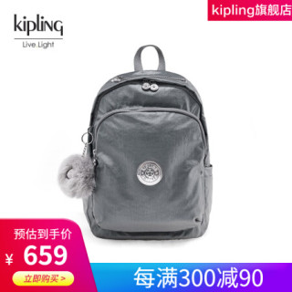 kipling女包帆布包双肩背秋冬新品时尚潮流双肩包|DELIA 金属深灰【报价