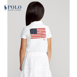 Ralph Lauren/拉夫劳伦女童 2020年春季旗帜图案网格网球衫33472 100-白色 4