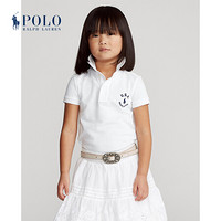 Ralph Lauren/拉夫劳伦女童 2020年春季旗帜图案网格网球衫33472 100-白色 4