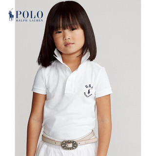 Ralph Lauren/拉夫劳伦女童 2020年春季旗帜图案网格网球衫33472 100-白色 4