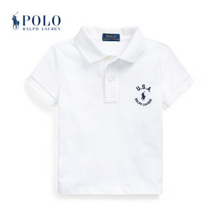 Ralph Lauren/拉夫劳伦女童 2020年春季旗帜图案网格网球衫33472 100-白色 4