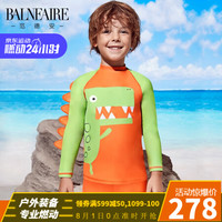 范德安（BALNEAIRE）男童分体泳衣 中大童长袖防晒男孩平角小怪兽主题泳衣套装 4(适合90cm-105cm)