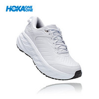 HOKA ONE ONE男邦代SR跑步鞋健步鞋Bondi SR舒适轻便皮革运动鞋 白色/白色 7.5/255mm