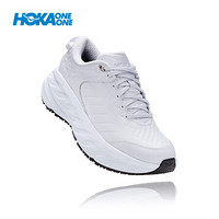 HOKA ONE ONE女邦代SR休闲鞋健步鞋Bondi SR舒适轻便皮革运动鞋 白色/白色 US 5/ 220mm