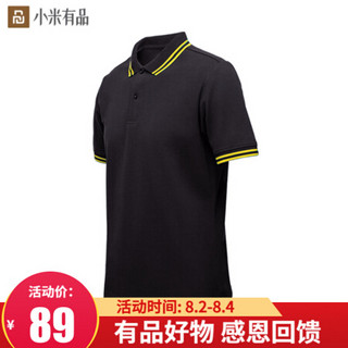 小米有品 90分短袖polo衫 黑色 185/104A(XXL)