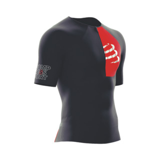 COMPRESSPORT 三项赛事压缩控姿上衣 运动短袖 紧身衣 三项赛控姿短袖男-黑色 L